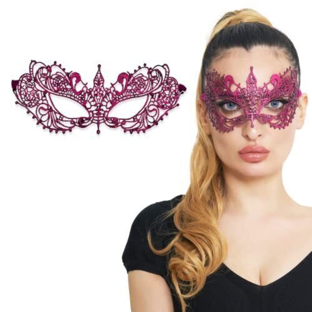 5631 Pink Masquerade Mask - Lace Masquerade Masks for Masquerade Party